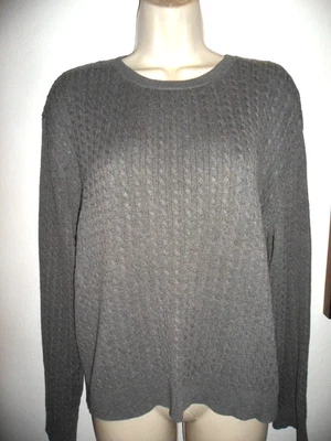 H&M Grey Marl Cable Knit Crew Neck Jumper SZXL 16-18 Worn Once - Image 1 of 3