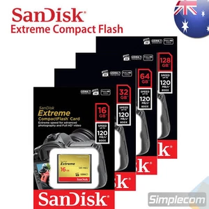 SanDisk Extreme Compact Flash 16GB 32GB 64GB 128GB Card CF 800x 120M/S - Picture 1 of 5