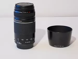 Canon EF 75-300mm EF 1:4-5.6 III USM Telephoto Zoom Lens w/ Hood (ET-60) - Picture 1 of 8