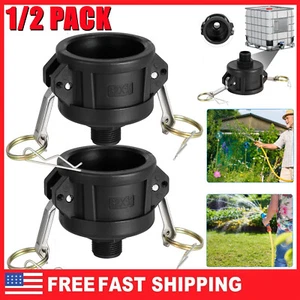 275 330 Gallon IBC Tote Water Tank Drain Adapter 2"Cam Lock for 3/4" Garden Hose - Picture 1 of 14