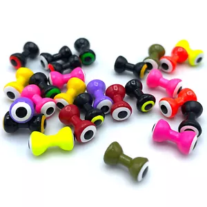 HARELINE DOUBLE PUPIL LEAD EYES - Fly Tying Dumbbell Eyes Heavy Jig Beads NEW! - Picture 1 of 15