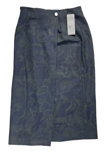 Pendleton Wrap Long Skirt Women Sz 14 Navy Blue Poetic License 100% Virgin Wool - Picture 1 of 7