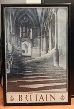 U.K.Travel Association Poster ENGLAND-The Cathedral Steps,Wells Circa1950 "RARE"