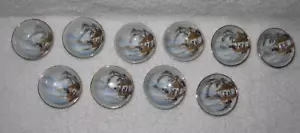 SAKE CUPS, HANDBEMALTES SET MIT 10, KERAMIK, VINTAGE - Bild 1 von 12