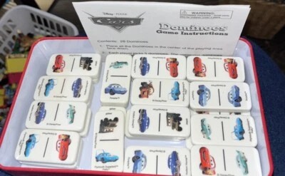Disney Pixar The World of Cars Racing Series Dominoes with Storage Tin 2003 - Image 1 of 3