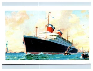 S.S. America Luxusliner Passagierschiff Künstler Rendering Postkarte - Bild 1 von 2