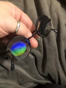 VTG 1990s Halloween Hologram Holographic Lenticular Scary Eye Sunglasses Black - Picture 1 of 6