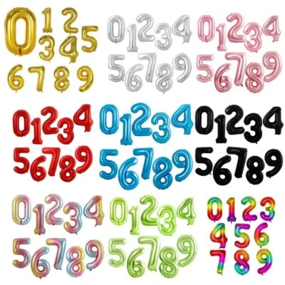 40" Giant Foil Number Self Inflating Balloons Birthday Age Party Wedding Baloon