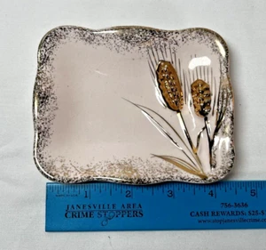 Vintage Geo Z Lefton 1956 Pink Gold Wheat Candy Trinket Soap Ring Dish - Picture 1 of 2