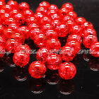 Pack Of 100 Round Crackle Loose Beads 8mm 10mm Assorted Colours Uk Seller