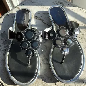 Silver Sandals 7.5 Anne Klein Women's iflex Thong Flip Flop - Picture 1 of 12