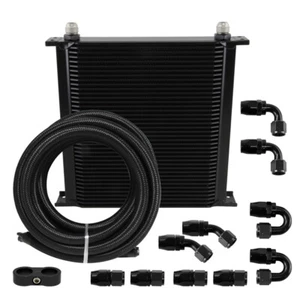 Universal 40 Row Engine Oil Cooler w/5Meter 10AN Fuel Line & Oil Hose Ends Kit - Picture 1 of 10
