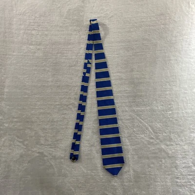 Corbata Christopher Hunter Para Hombre Azul Dorado Rayas Seda Talla Única Diseñador Clásico Foto 1 de 4