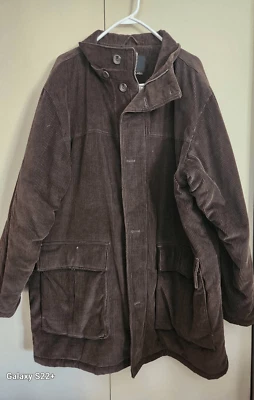 O43 Bill Blass Abrigo Pana Peso Pesado Forro Acolchado Bolsillos Interior Hombres XXL  Foto 1 de 4