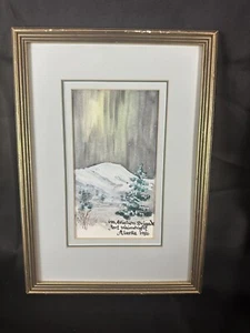 Pintura Acuarela Enmarcada 6ta Brigada de Aviación Fort Wainwright Alaska 1986 Wint - Imagen 1 de 6
