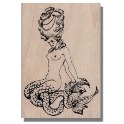 Sello de goma montado, SIRENA, niña, sello de dama, playa, océano, mujer, pez, mar, piernas Foto 1 de 4