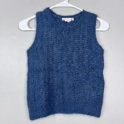 Bonpoint Girls Sweater Tank Vest Alpaca Merino Wool Navy Blue Size 10 - Image 1 of 4