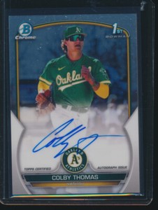 COLBY THOMAS AUTO 1st 2023 Bowman Chrome Autograph ATHLETICS Rookie Card RC