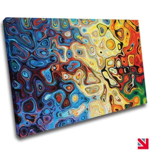 ABSTRAKT MODERN WIRBEL MEHRFARBIG LEINWANDBILD Wandbild Bild Druck - Bild 1 von 3