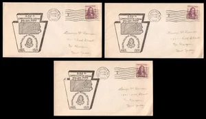 1932 US 724 WILLIAM PENN x3 First Day Covers w/ PHILADELPHIA STAMP CLUB Cachet - Picture 1 of 2