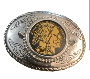 Large “Liberty” 1926 Metal Belt Buckle, Silvertone, Made in the USA - Picture 1 of 3