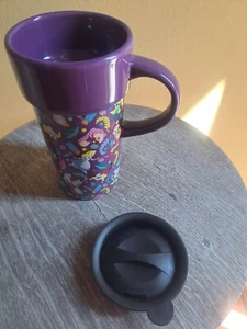 Disney Store Alice in Wonderland Purple Ceramic Travel Coffee Mug w/Lid - Picture 1 of 2
