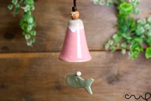 Carillón de viento de cerámica hecho a mano campana rosa colgante de pared adorno jardín decoración regalo - Imagen 1 de 8
