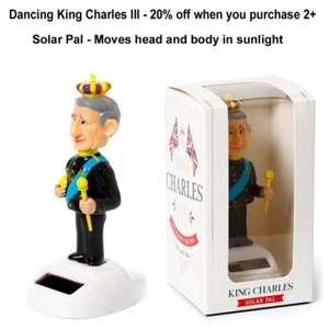 King Charles Dancing Solar Pal Royal Bobble Figure Family Christmas Xmas Gift