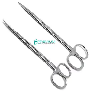 Kelly Scissor Straight & Curved 7" Sharp/Sharp Dental Surgical 2 Pcs Instruments - Picture 1 of 11