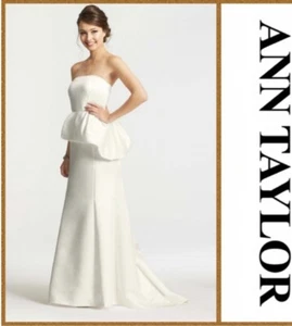 Gorgeous Ann Taylor Strapless Wedding Dress Gown Size 8 NWT - Picture 1 of 12