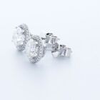 2.6 CT Certified Lab-Created Diamonds D/VVS2 Round Cut 14K Gold Prong Halo Studs