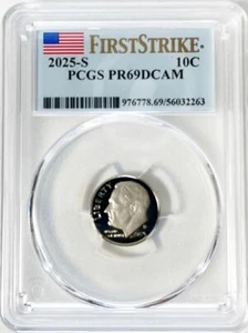 2025 S Clad Proof Roosevelt Dime PCGS PR 69 DCAM First Strike Label - Picture 1 of 2
