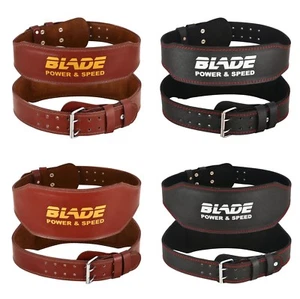 Blade 4" 6" Gym Weight Lifting Belt Leather Training Fitness Power Back Support - Picture 1 of 27