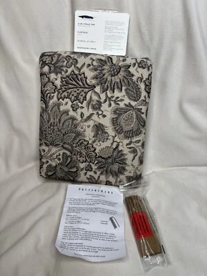 Cortina estampada floral Evalina granero de cerámica 50x96 filtro de luz - gris/lino Foto 1 de 3