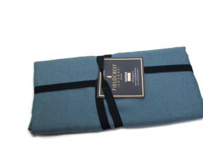 Fieldcrest Luxury Dark Blue Subtle Texture Washed Linen Dinner Napkins Napkin S4 - Image 1 of 4