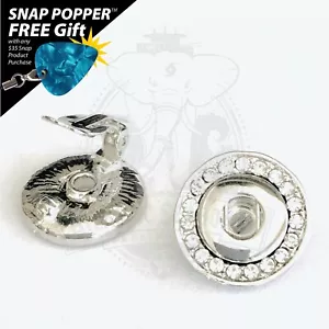 Orecchino stile clip a scatto con strass 18 mm - adatto a scatto 18-20 mm - Foto 1 di 6
