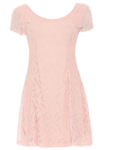 Samya Plus Size Stylish Crochet Lace Skater Dress Sizes - Picture 1 of 3