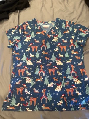 Lote de 2 Camisetas Médicas Navidad Cruz Blanca Talla Mediana Foto 1 de 4