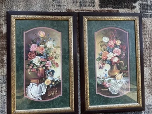 Home Interior Kunstdrucke von D.Giacomo mit Rosen Mädchen Junge Hund Lamm (2) - Bild 1 von 5