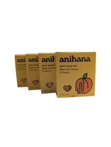 Anihana Body Wash Bar Manuka Miel y Melocotón para Todo Tipo de Piel Lote de 4 - Imagen 1 de 8