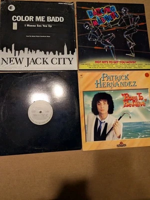 4 Vinyl Lot Born To Be Alive  Birthday Suit I Wanna Sex You Up Dancing Madness - Image 1 of 4