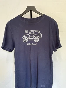 Life Is Good Vintage Crusher Shirt Herren Jeep Off-Road Jake Medium M Blau Tshirt - Bild 1 von 6