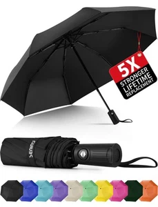 Windproof Travel Umbrella, Automatic Umbrellas for Rain, Portable & Compact U... - Imagen 1 de 9