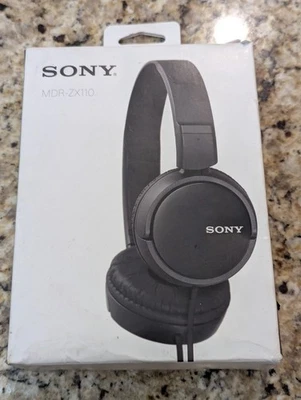 Sony MDR ZX110 Headphones Wired Black - Image 1 of 4