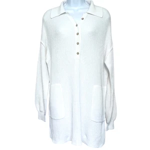 Suéter Free People Lino Algodón Nuevo con Etiquetas Mujer Talla XS Blanco Costero Sostenible - Imagen 1 de 10