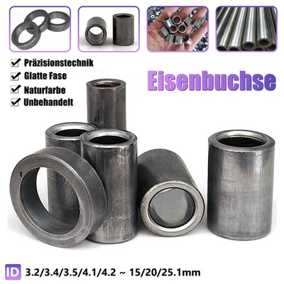 Stahl Eisen Bushse Distanzhülsen Hülse Abstandhalter Lagerbuchse ID 3.2-25.1mm - Bild 1 von 4