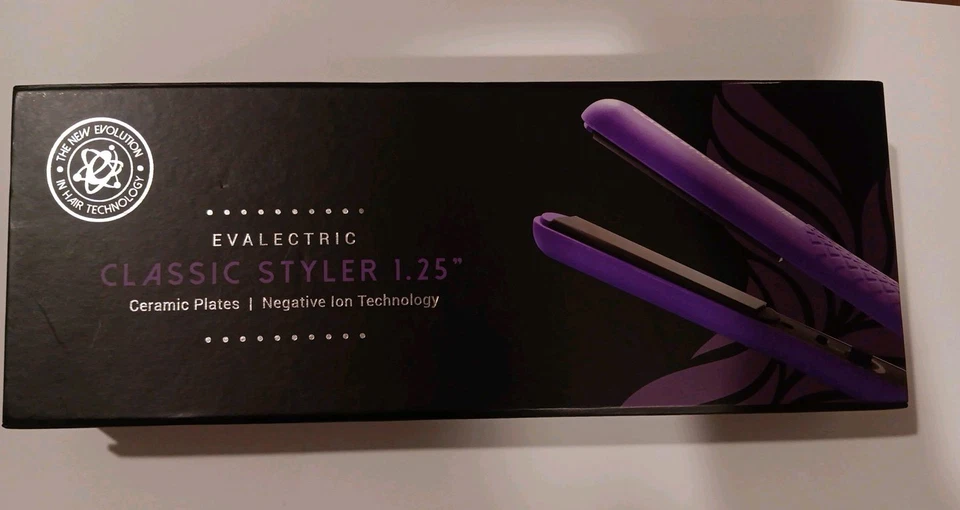 Plancha plana de cerámica de iones negativos Evalectric Deep Purple Pro Classic Styler Foto 1 de 3