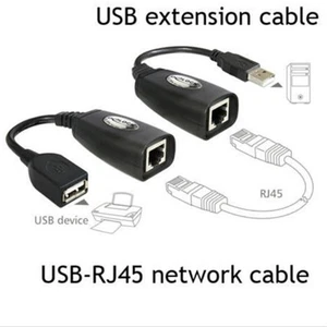 USB Extension Ethernet RJ45 Cat5e/6 Cable LAN Adapter Extender Over Repeater _tm - Bild 1 von 8