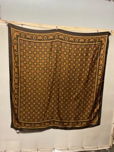 Mondi 100% Seide Schal Braun & Gold 34 im Quadrat.  D2 - Bild 1 von 3