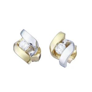 Ohrstecker Solitär Brillant 750er Weiß- und Gelbgold - Bild 1 von 2